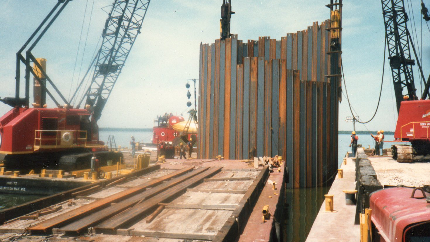 marine construction of a water dike