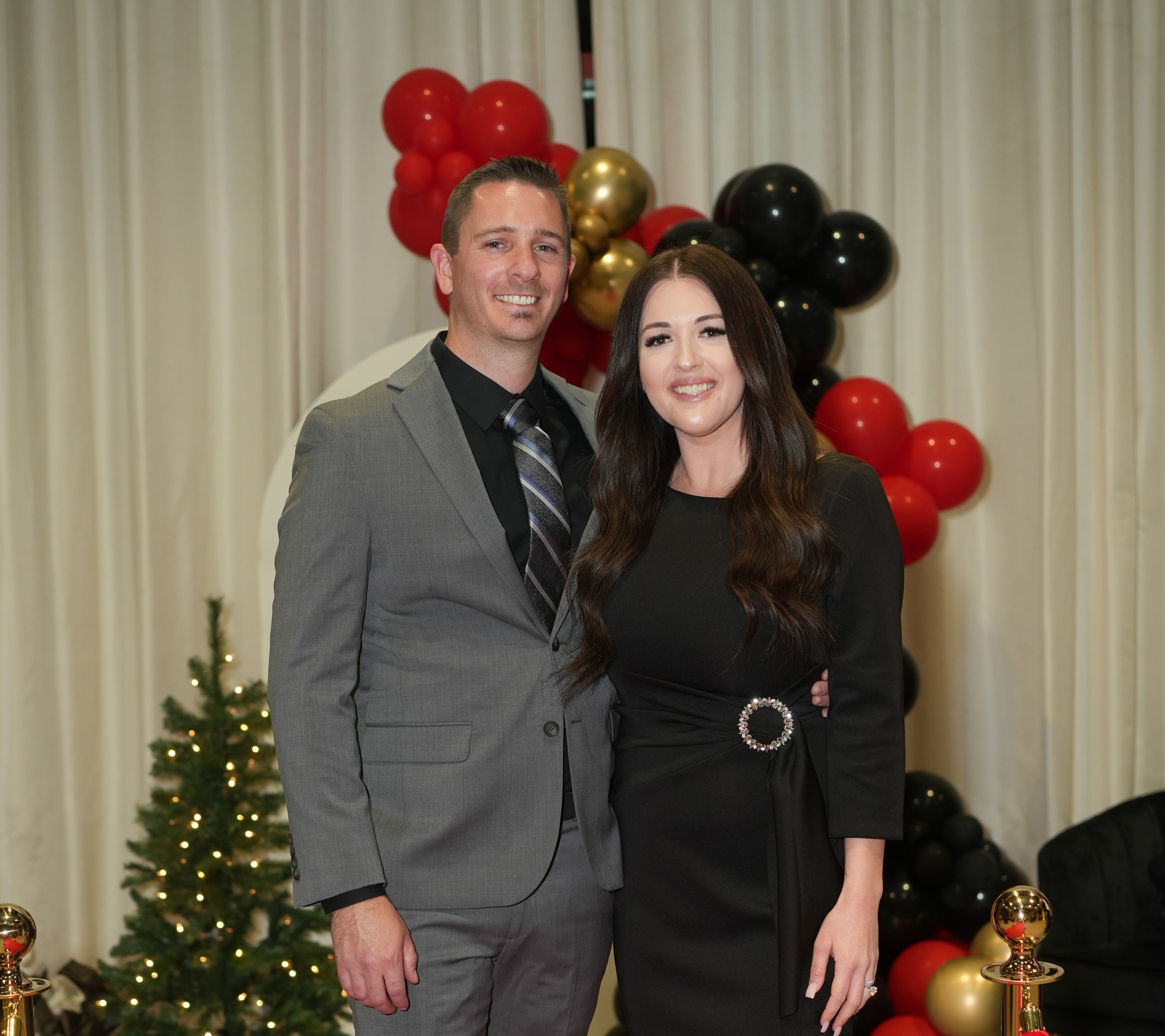 Chandra and Josh Wakeland at Wakeland Electric's holiday party