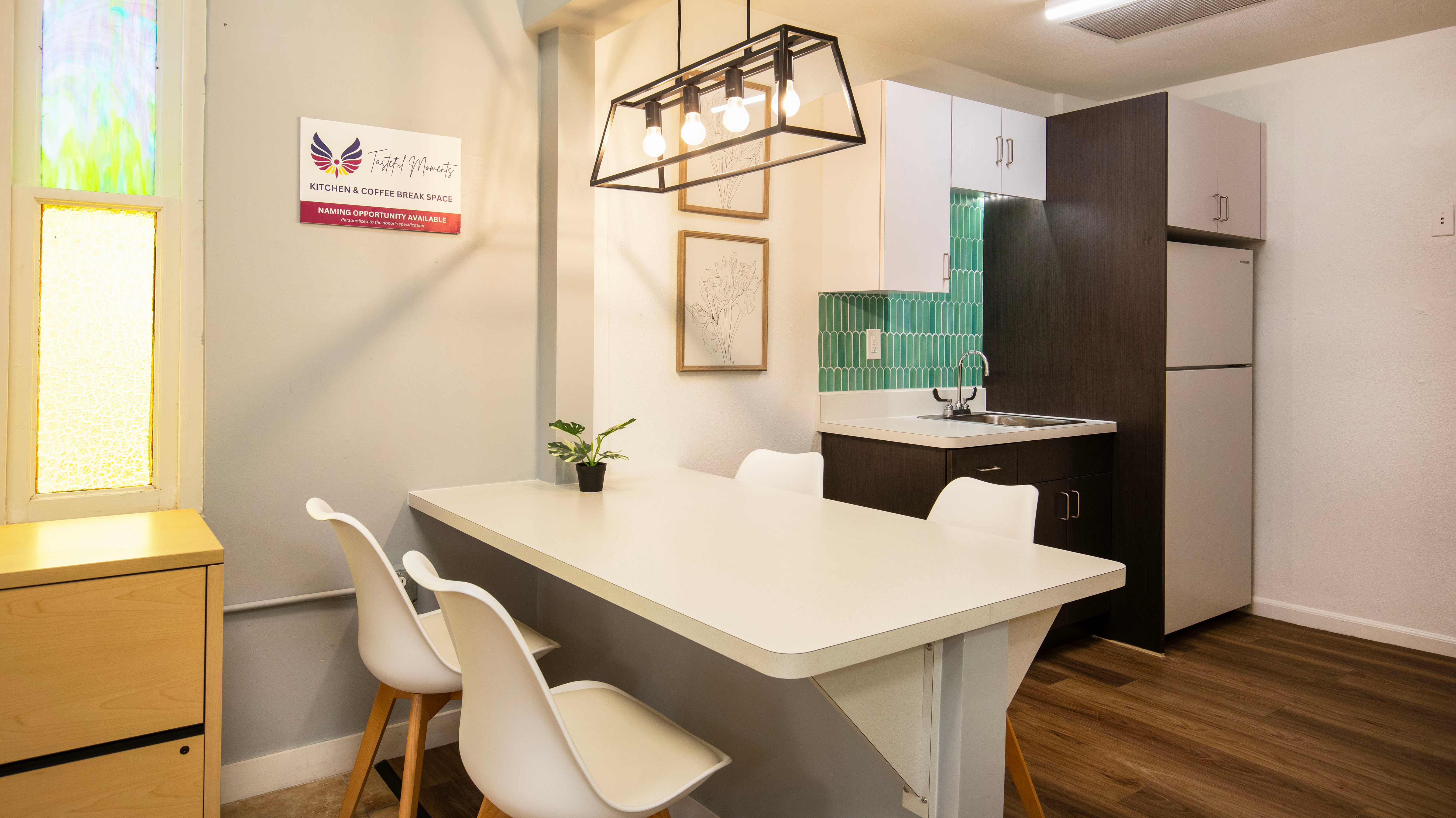 indoor kitchen and counseling space at FLITE Center