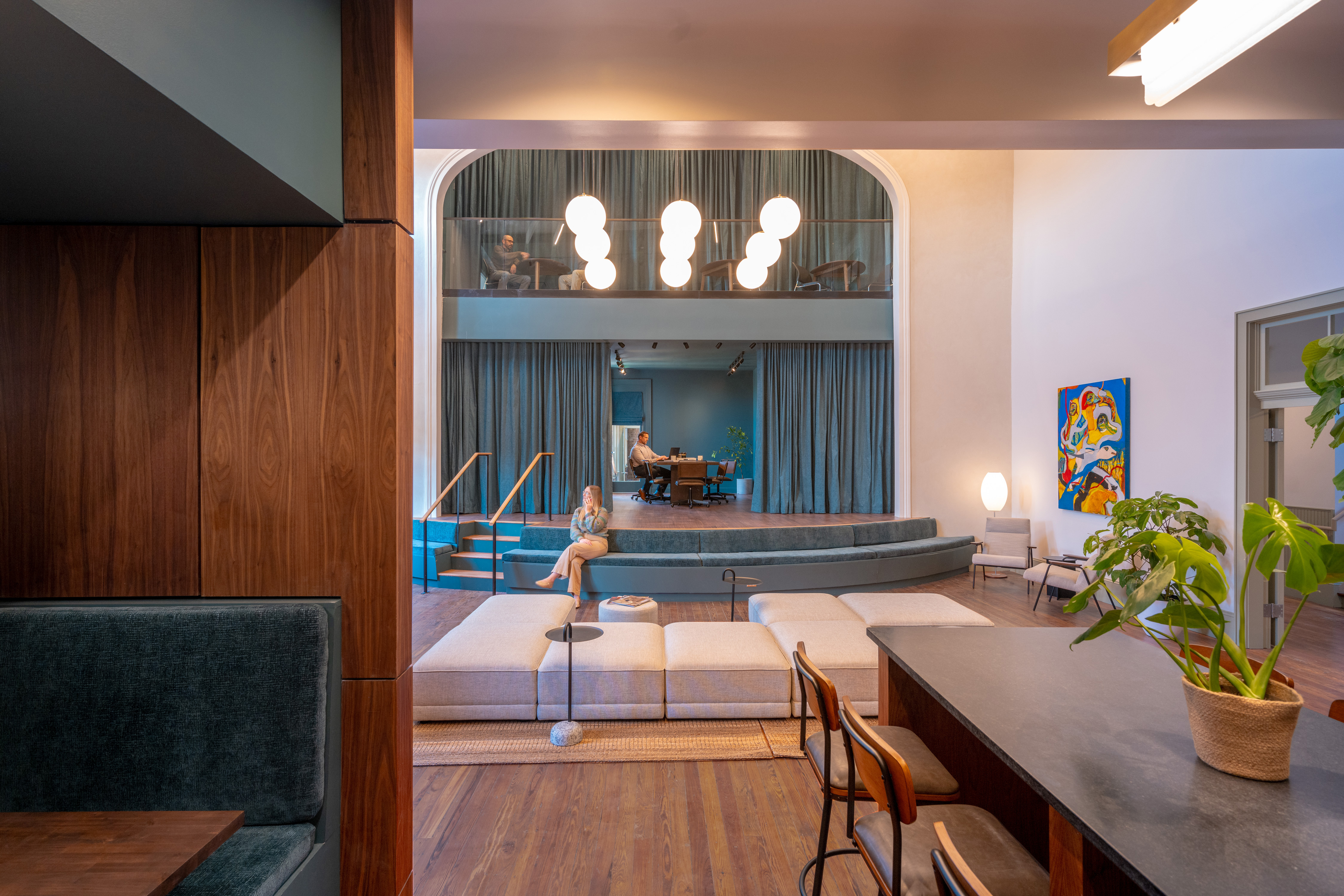 a lounge room inside a workplace