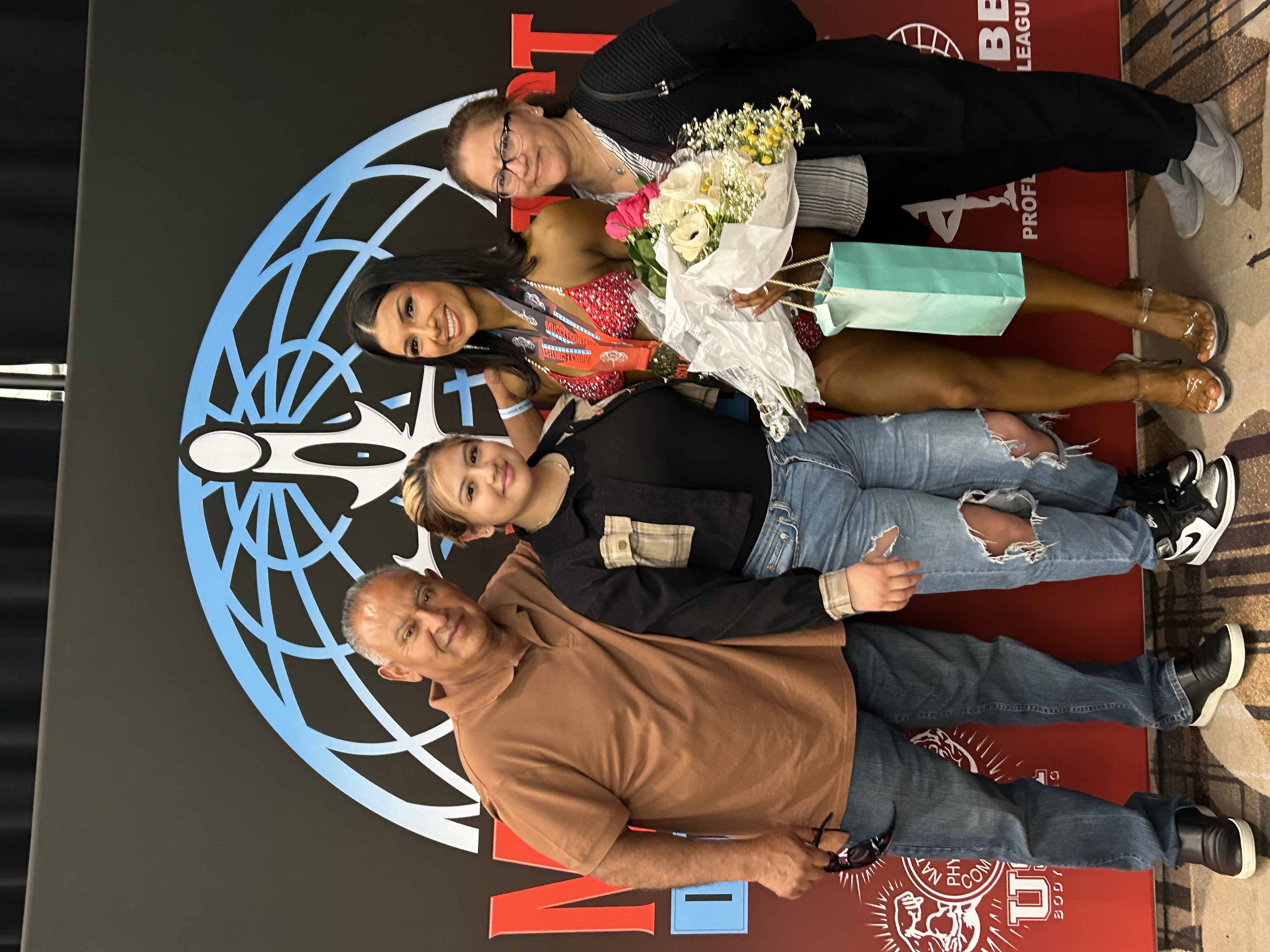 Lorena Carrillo at a body building competition with her family