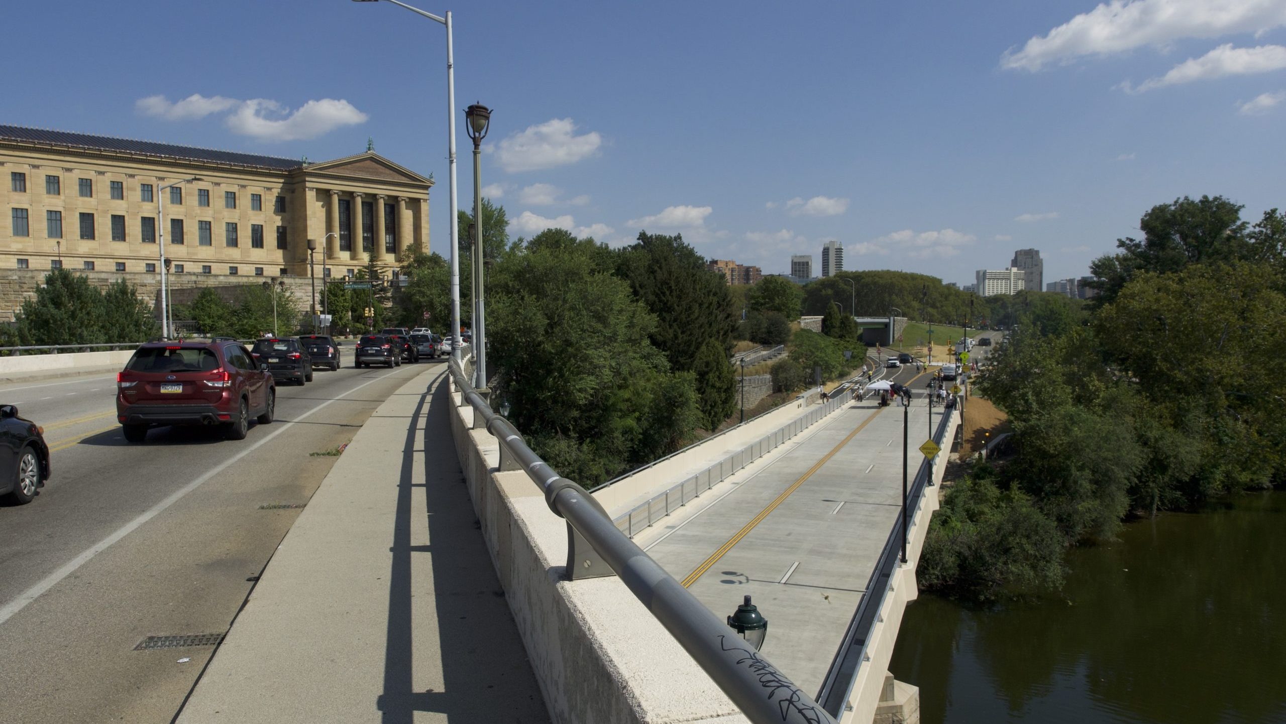 The newly rehabilitated Martin Luther King Jr. Drive Bridge in Philadelphia.