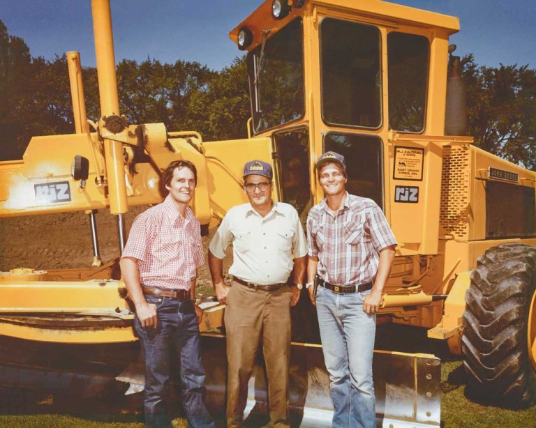 R.J., founder of R.J. Zavoral and Sons Inc., with his sons, Peter and Paul.