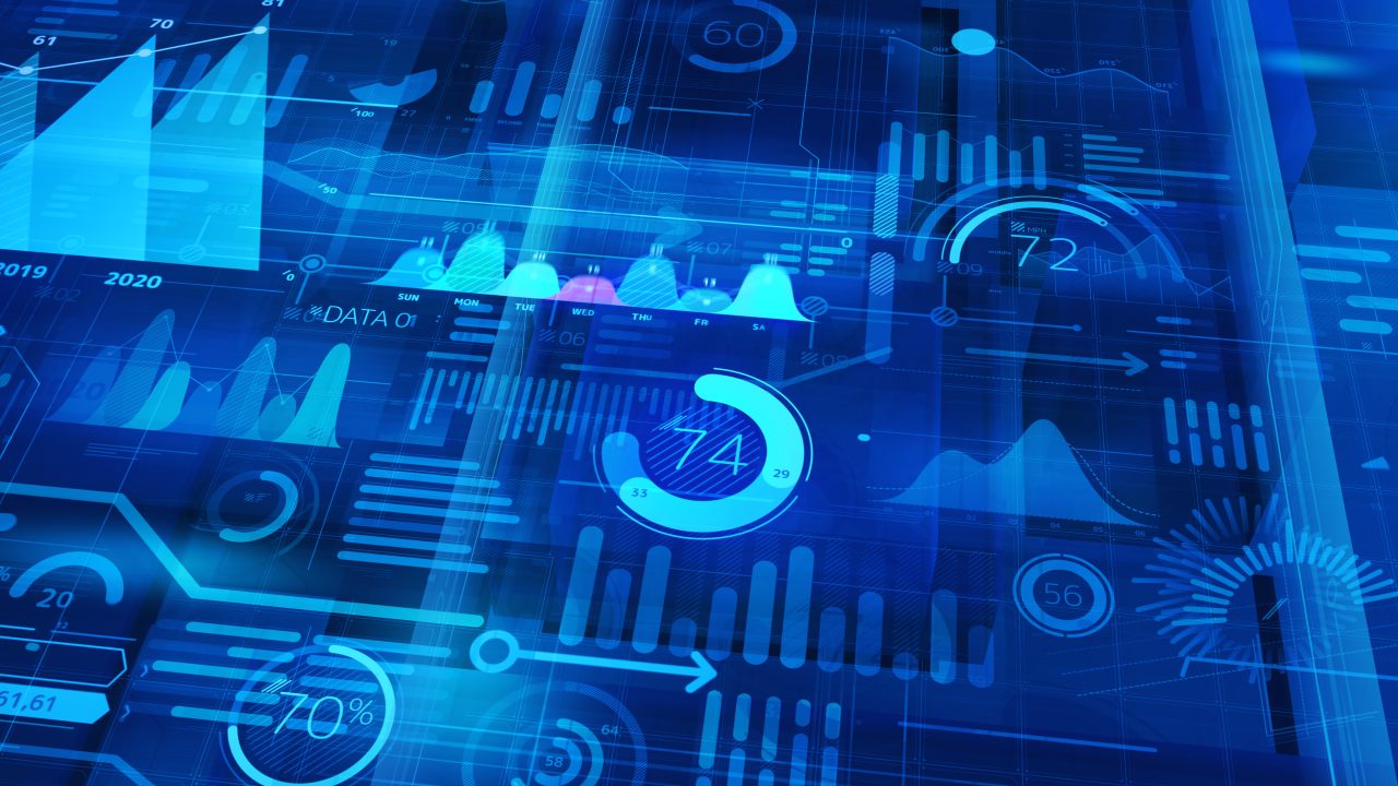 Data analytics on a screen.