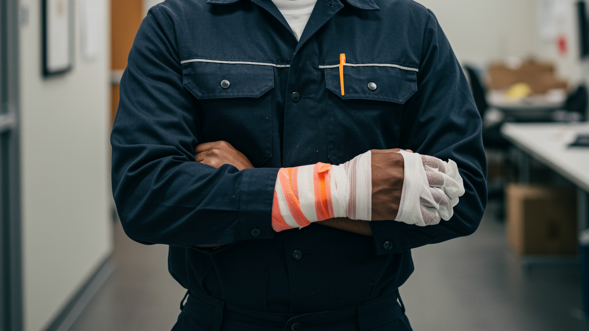 Indoor,Photo,Of,An,Employee,Is,Injured,At,Work,Forward