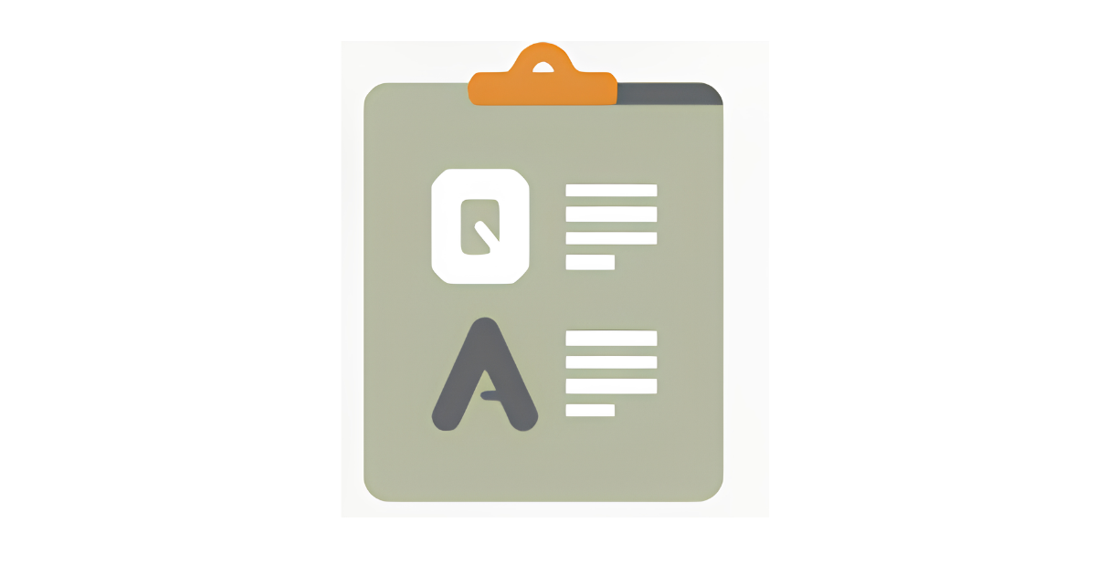 Illustration of a clipboard with an orange clip showing a large Q and A beside lines of text, representing a question-and-answer interview.